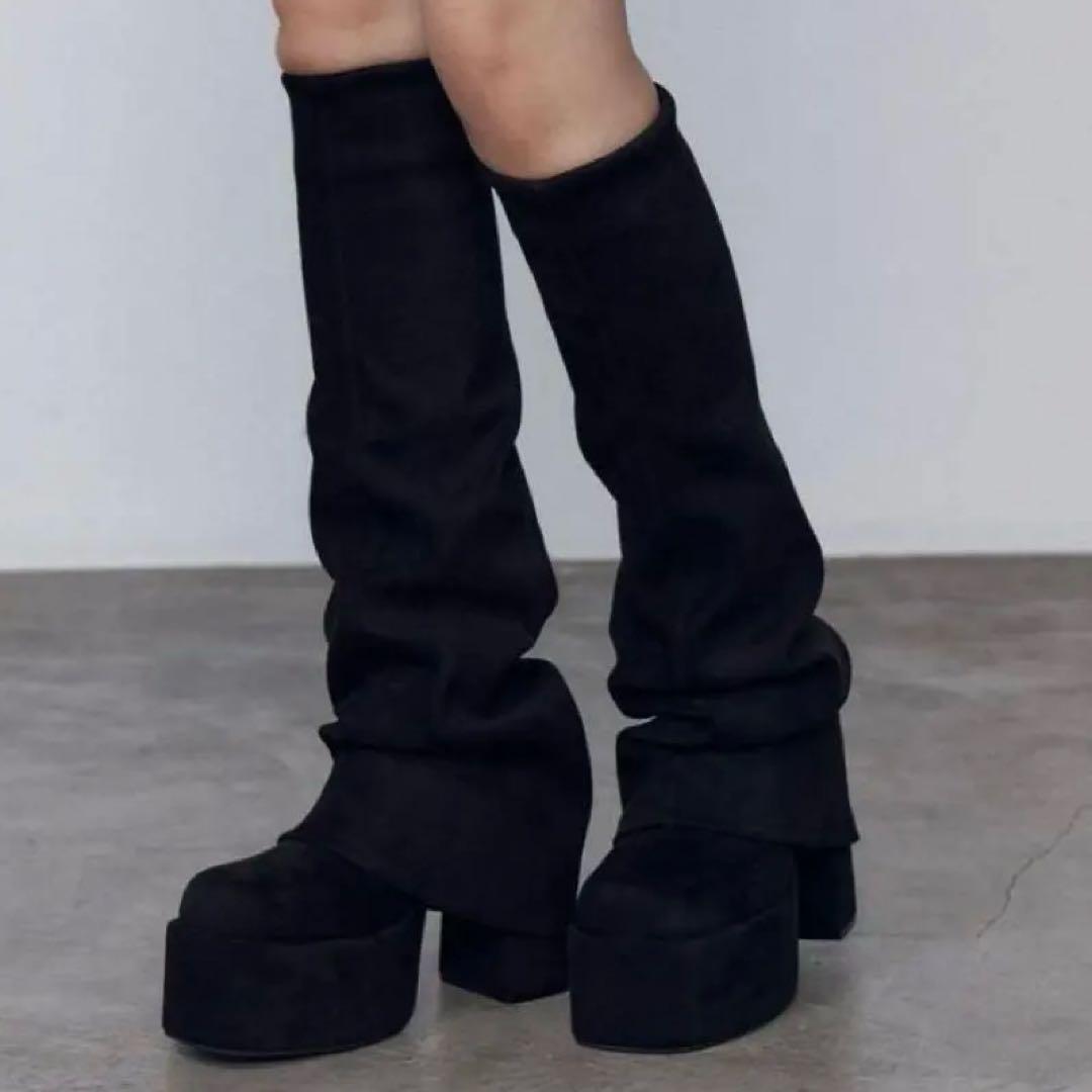 大人気✨️ EMODA エモダ ルーズフレアカバーフィットブーツ 黒 L