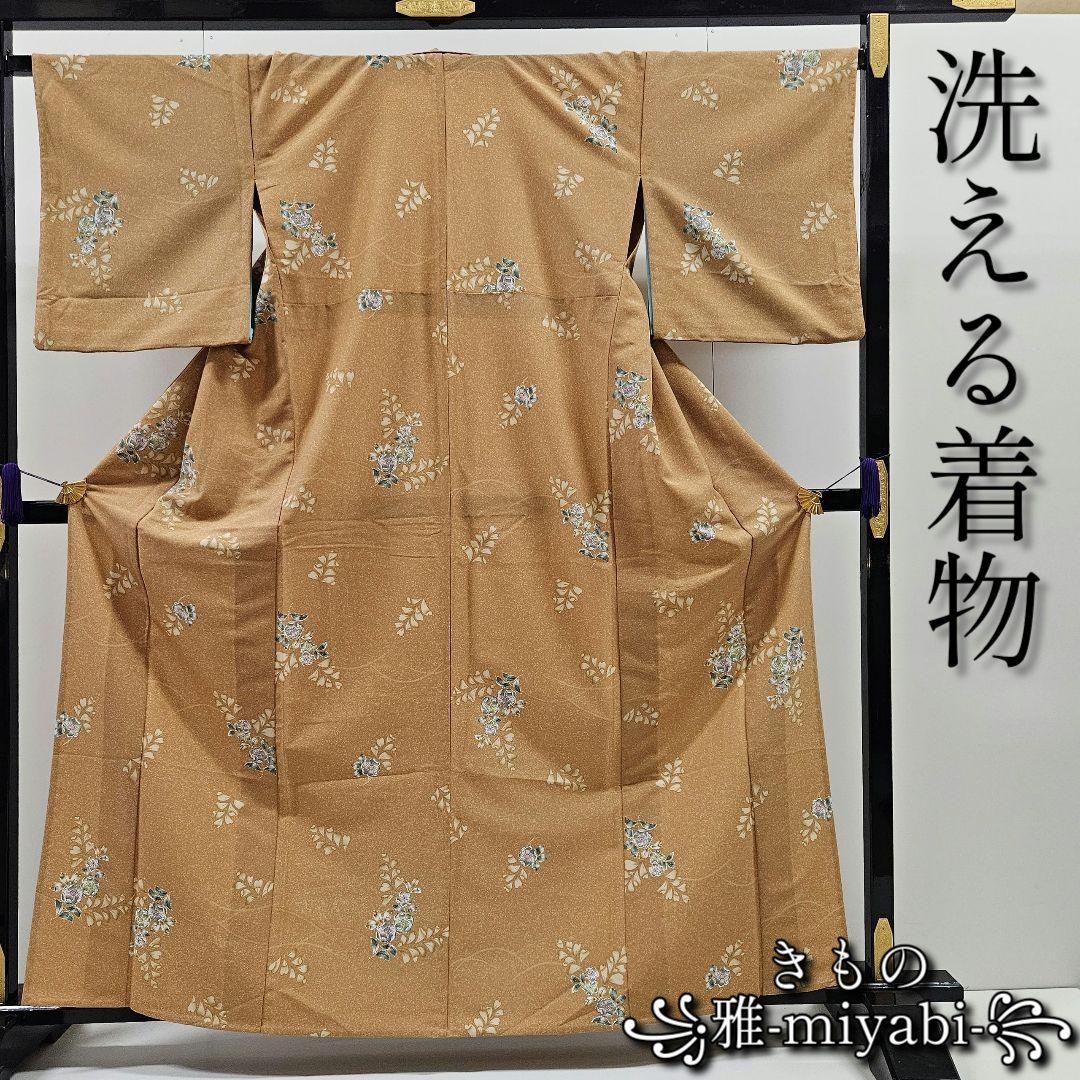 驚きの価格が実現! KN-89 洗える着物 辻が花小紋 化繊 バチ衿 単衣