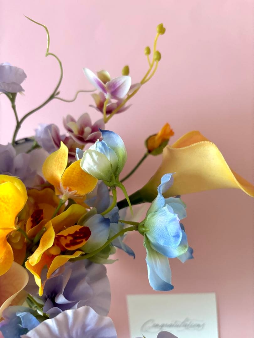 ウェディングブーケ カラフル 胡蝶蘭 カラーリリー アーティフィシャルフラワー ウェディングブーケ カラフル 胡蝶蘭 カラーリリー アーティフィシャルフラワー