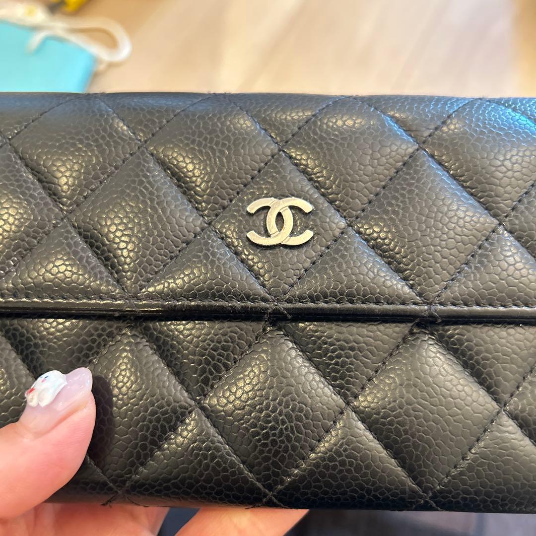 CHANEL マトラッセキャビアスキン長財布 CHANEL マトラッセキャビアスキン長財布