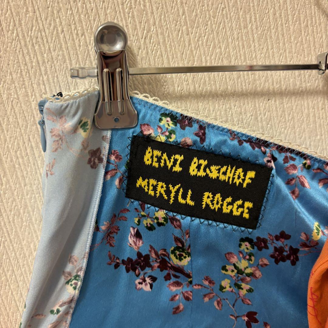 見逃し厳禁！おトクな メリルロッゲmeryll rogge スカートシルク花柄tシャツ青 スカート