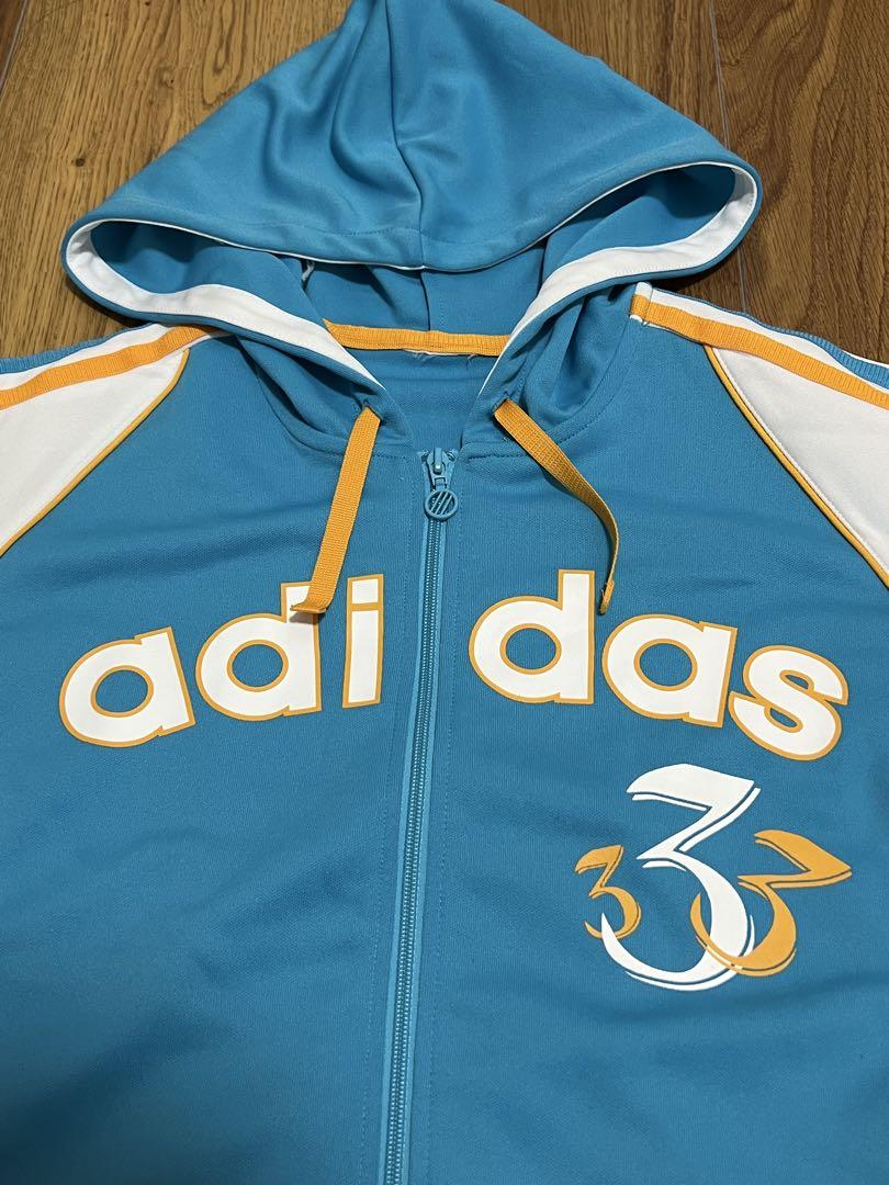 y2k adidas ベロア生地短丈トップス　平成ギャル00s ネイビーブルー adidas アディダス トップス 長袖 ジャージ Y2K グランジ 平成