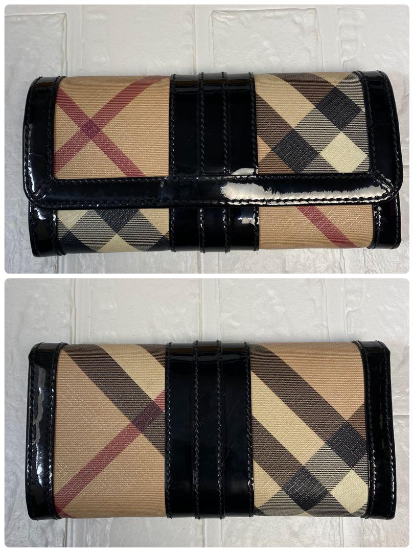 BURBERRY バーバリー 長財布　 ノバチェック　 エナメル PVC