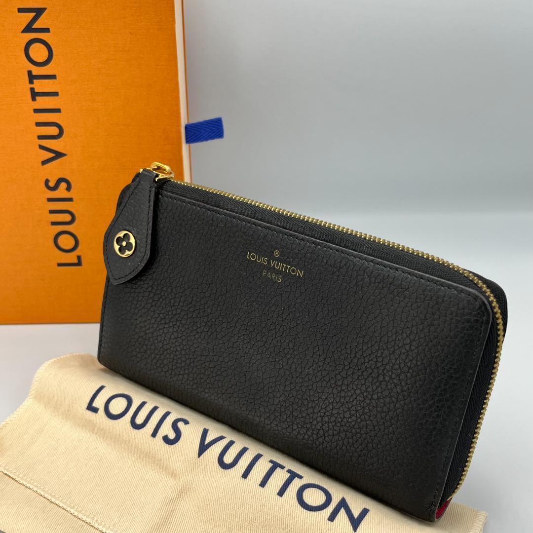 LOUIS VUITTON ポルトフォイユコメット 長財布L字ファスナー黒ピンク