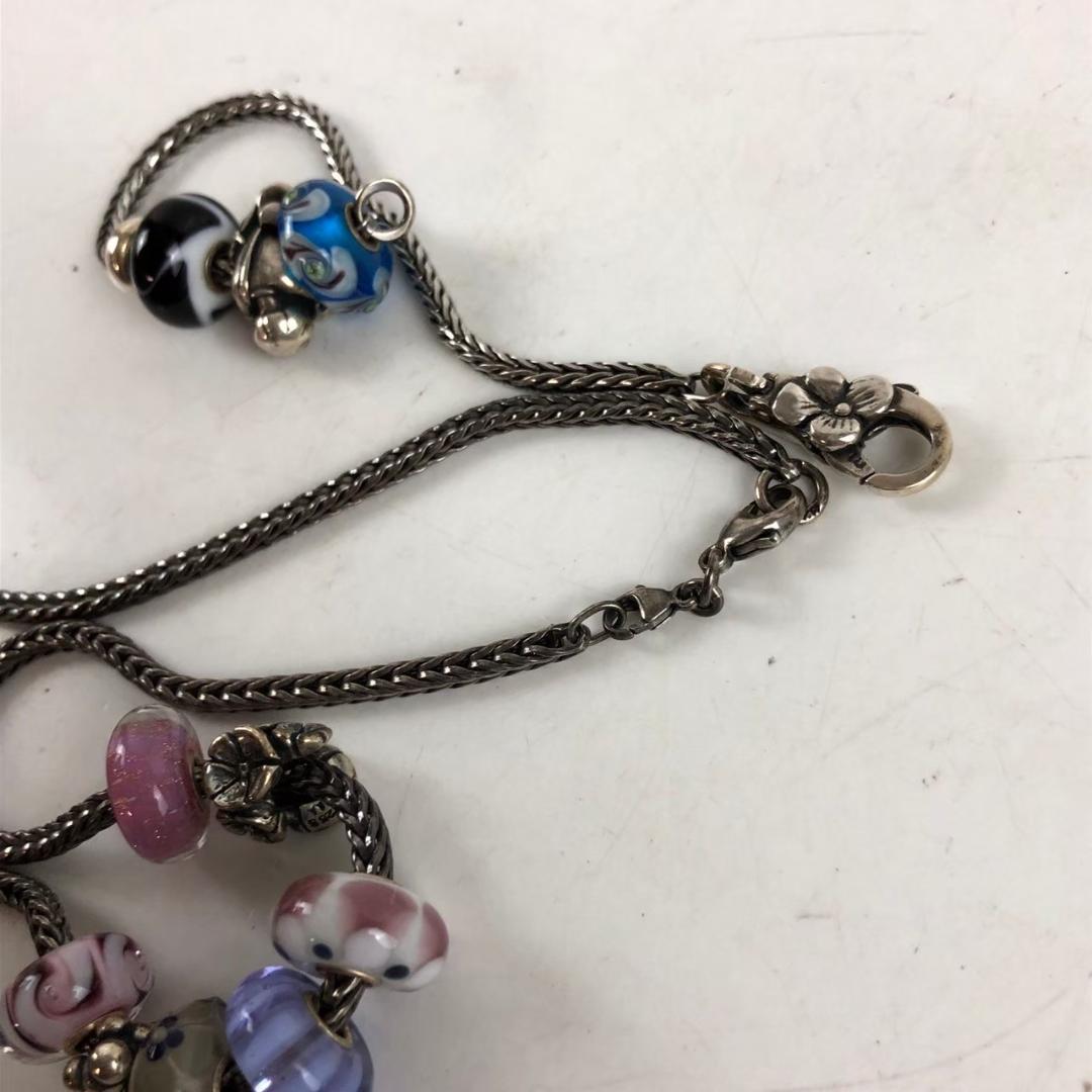 2点セット ビーズ ブレスレット & ネックレス シルバー アクセサリー57.4