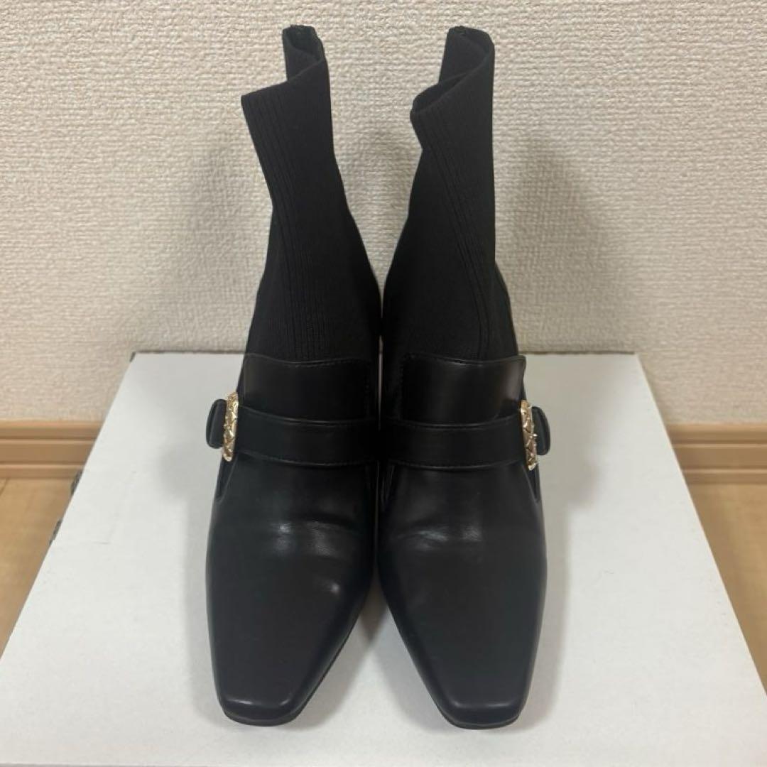 RANDA キルティングバックルニットドッキングブーツ ブラック M