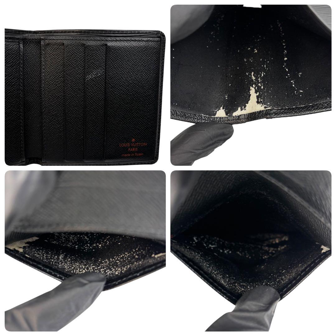 LOUIS VUITTON ルイヴィトン　二つ折り財布　レザー　ブラックI062