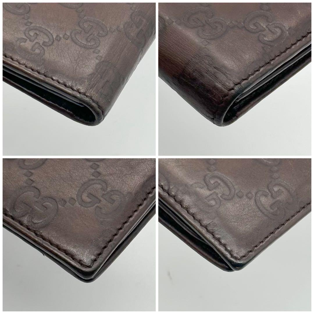 グッチ 二つ折り 長財布 GG レザー インターロッキング シマ