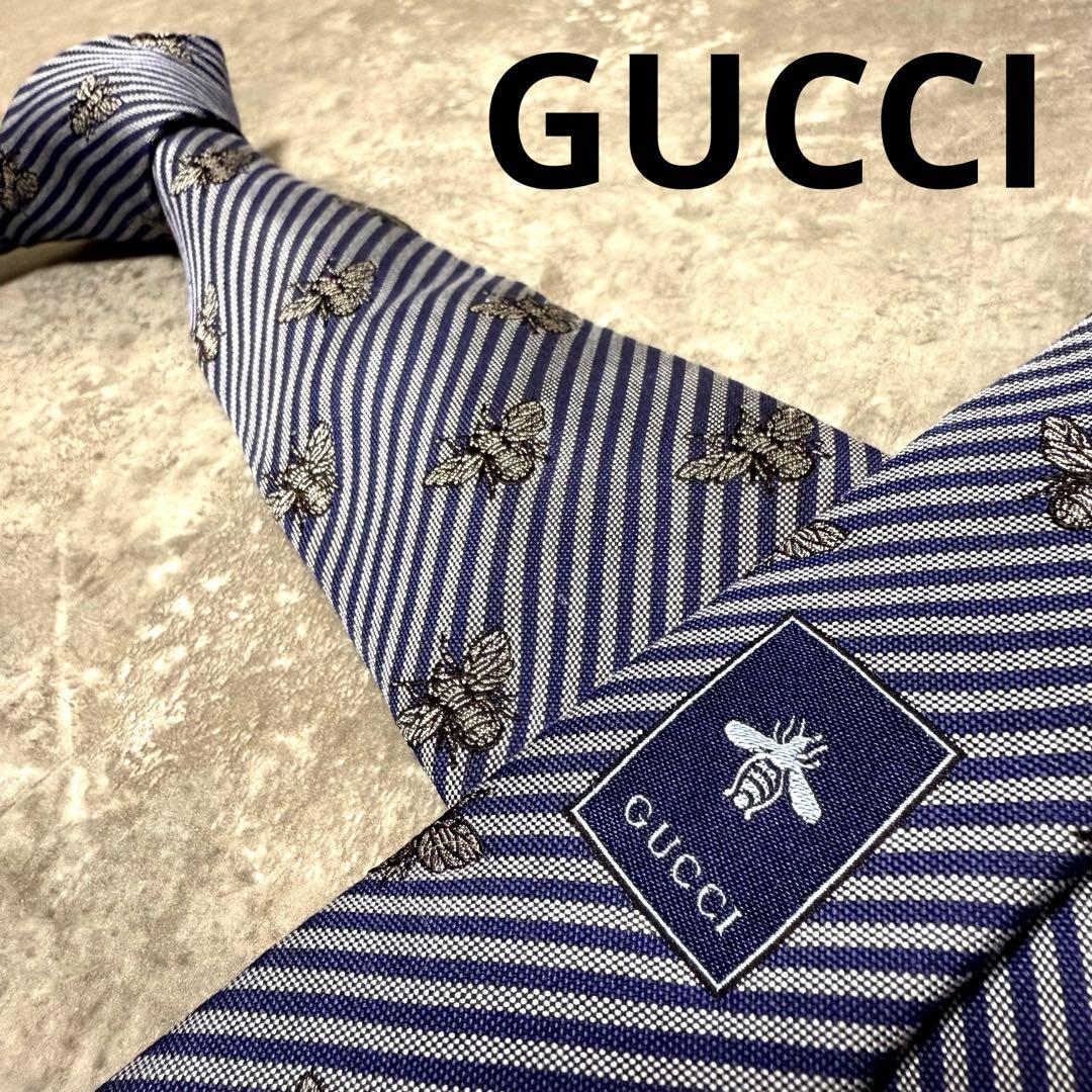 ✨極美品✨】GUCCI グッチ ネクタイ ストライプ 現行タグ 蜂