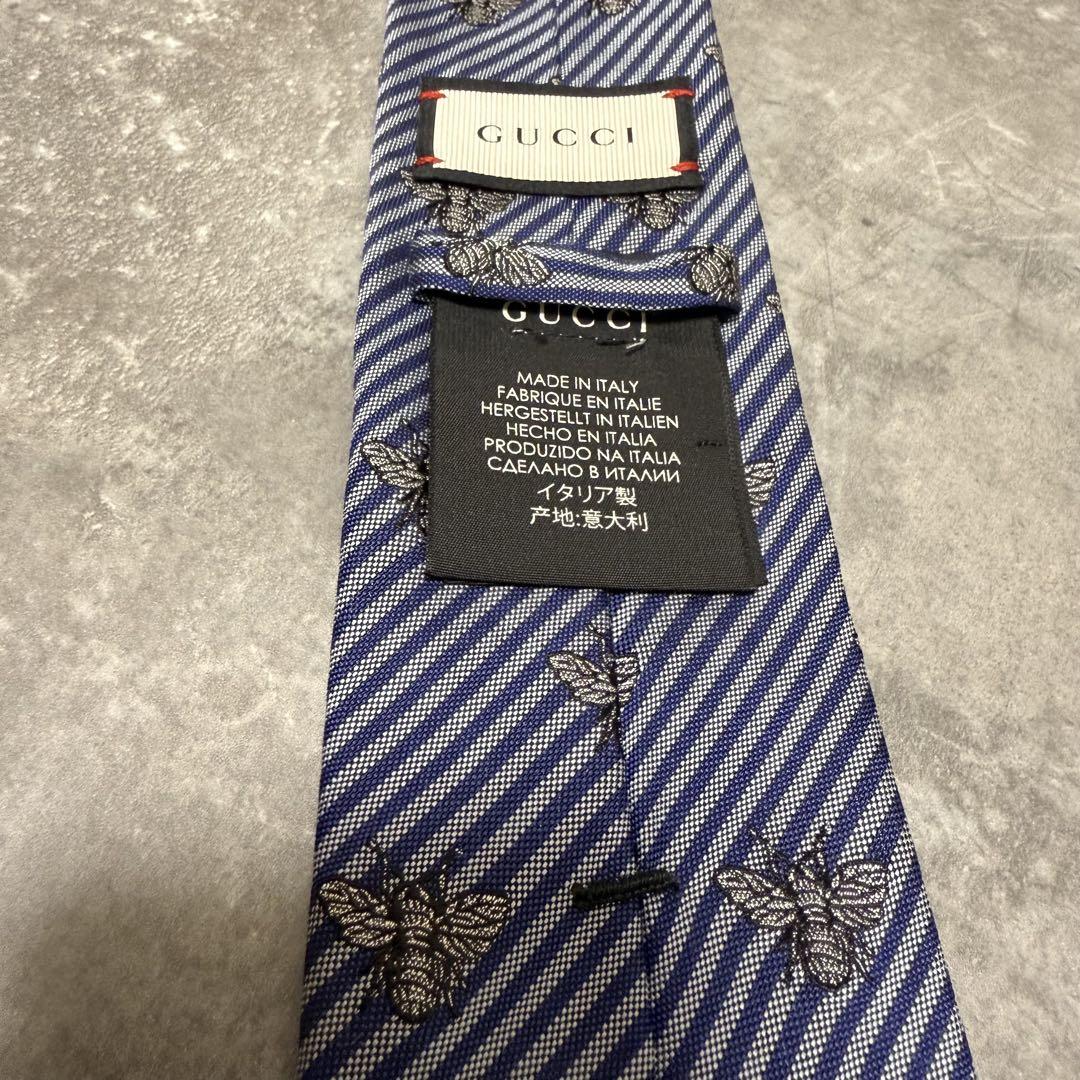 GUCCI グッチ 美品 ネクタイ 現行タグ 蜂 ビー ストライプ