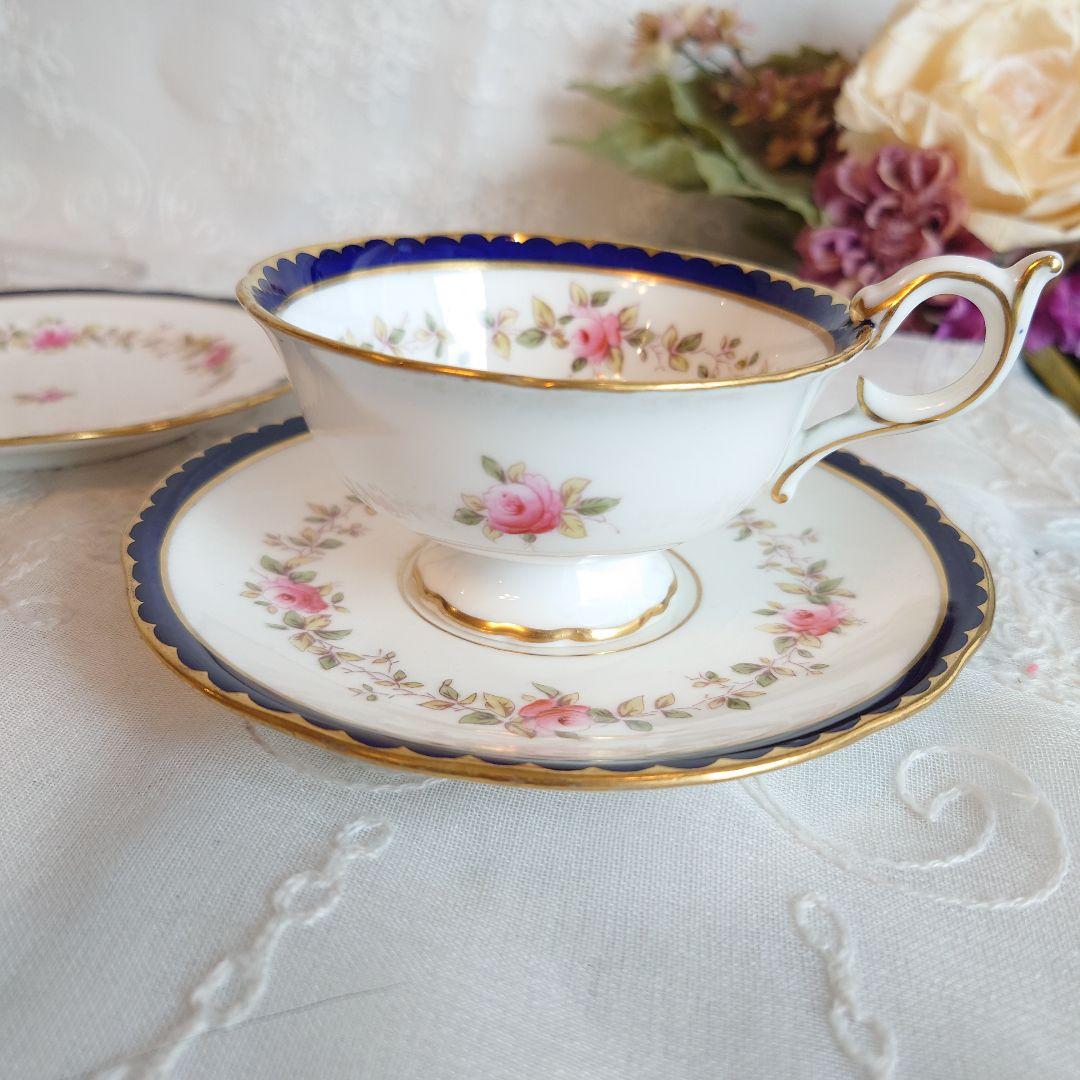 アンティーク コールポート カップ＆ソーサー トリオ 皿 ローズ ガーランドやや傷や汚れあり WWW_OPDRERGINERDOGAN_COM