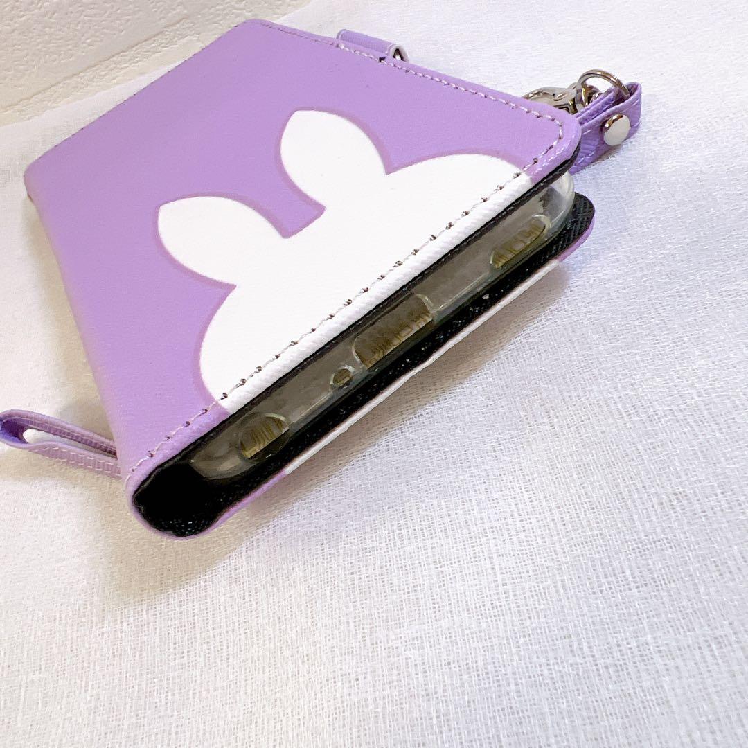 LG style 3 L-41A ケース 手帳型 紫 うさ耳