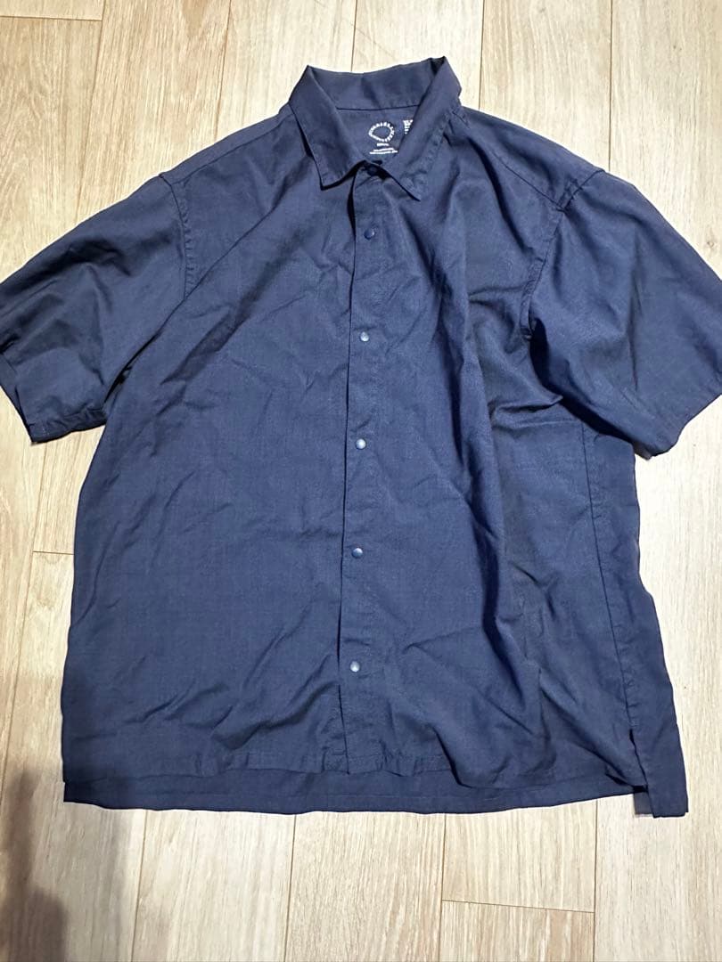 宅配 山と道 メリノショートスリーブシャツ ネイビー XL シャツ