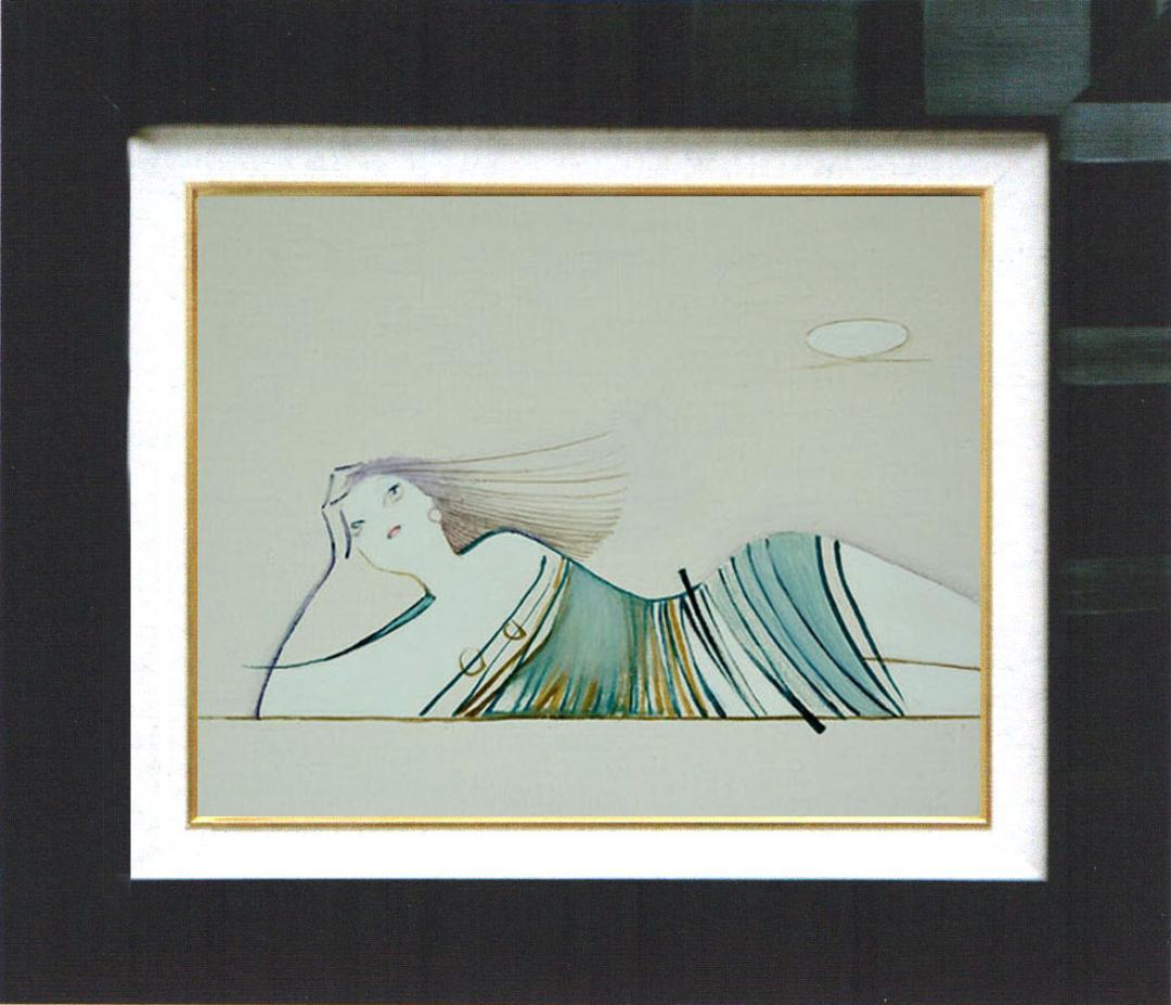 絵画 額付き (白) 油絵 F3-041114 私の愛しい女たち 絵画 額付き (白) 油絵 F3-041114 私の愛しい女たち