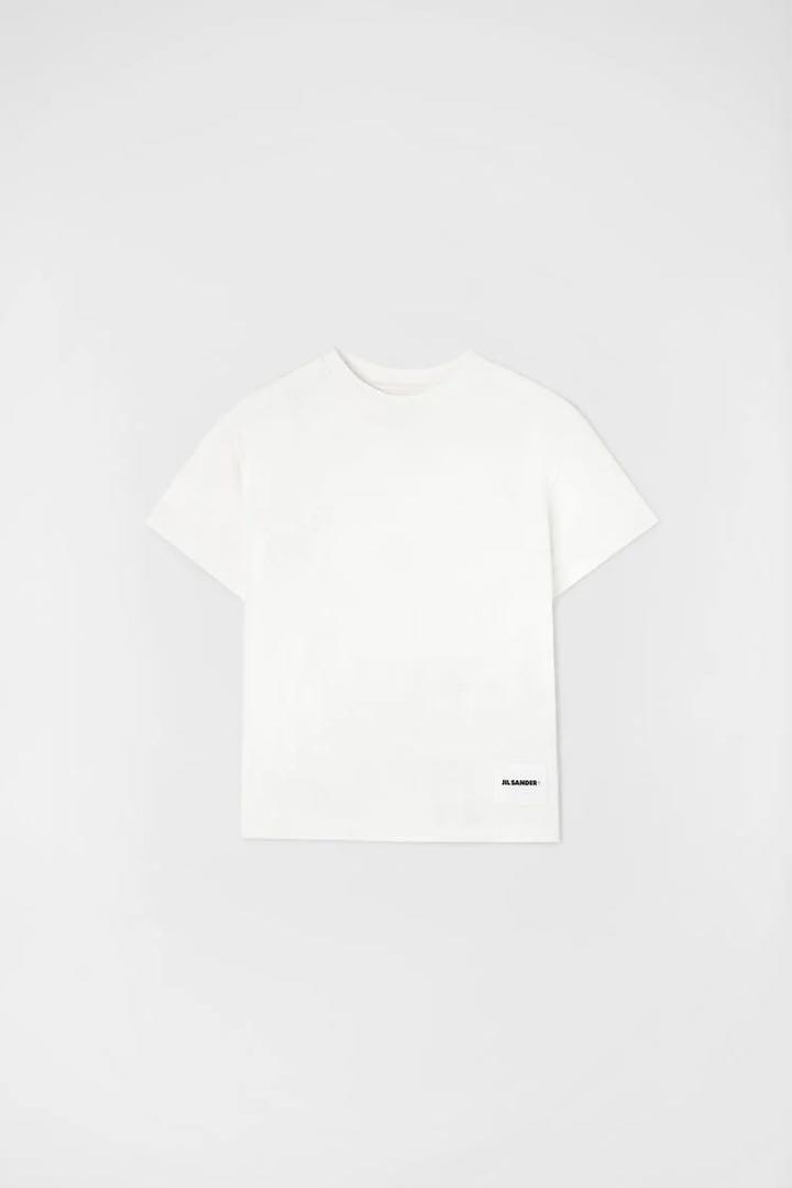 ジルサンダー　Tシャツ　Lサイズ　白　オーガニックコットン　半袖　ロゴT プラス