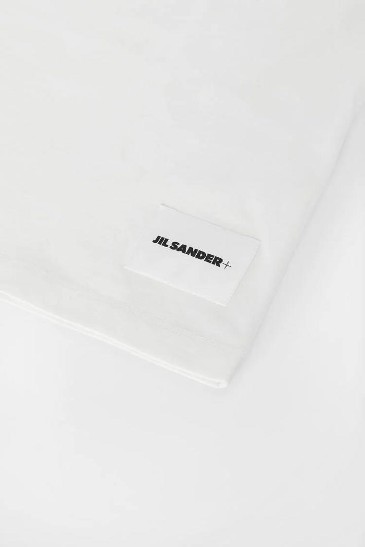 ジルサンダー　Tシャツ　Lサイズ　白　オーガニックコットン　半袖　ロゴT プラス