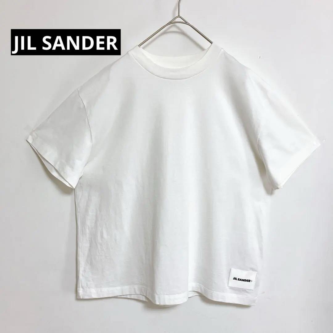ジルサンダー　Tシャツ　Lサイズ　白　オーガニックコットン　半袖　ロゴT プラス