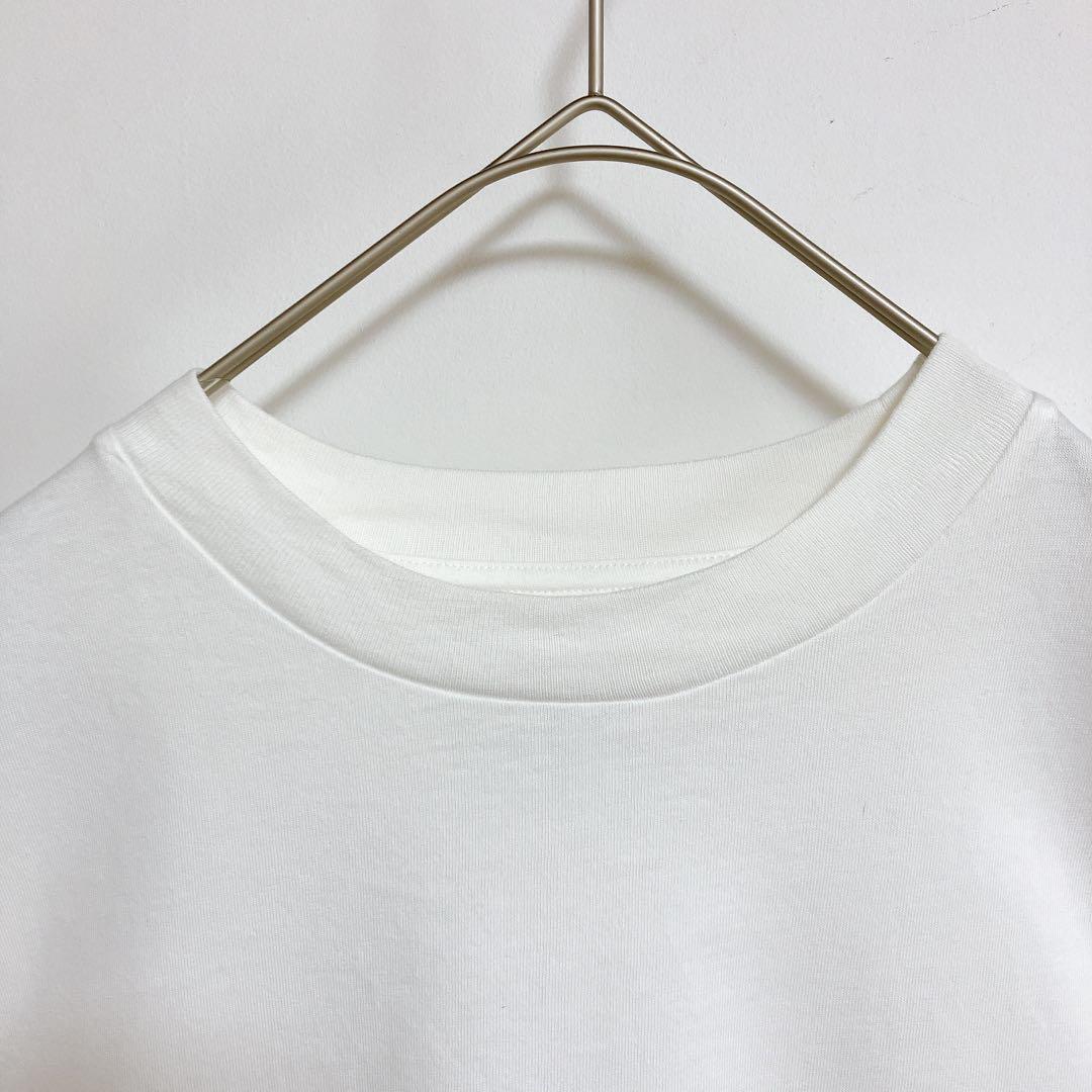ジルサンダー　Tシャツ　Lサイズ　白　オーガニックコットン　半袖　ロゴT プラス