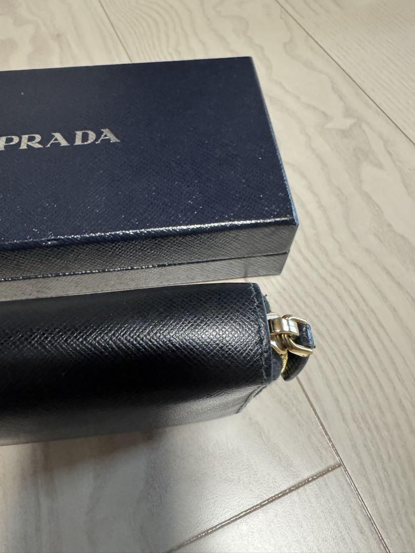 PRADA サフィアーノ　メタルロゴ　ブラッレザー 長財布