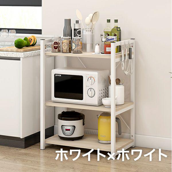 新品 ホワイト✕ホワイト w0kId-m29825804523 コンパクトキッチンシェルフ 低価大得価