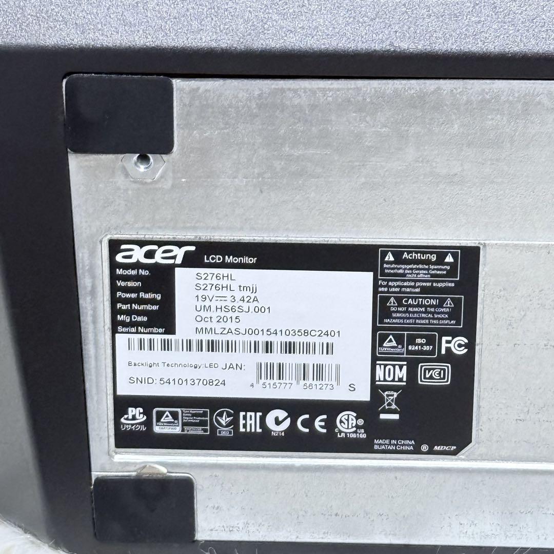 Acer 27型IPS光沢液晶ディスプレイ S276HL tmjj Amazon.co.jp: Acer 27インチ ワイド液晶ディスプレイ (光沢/IPS