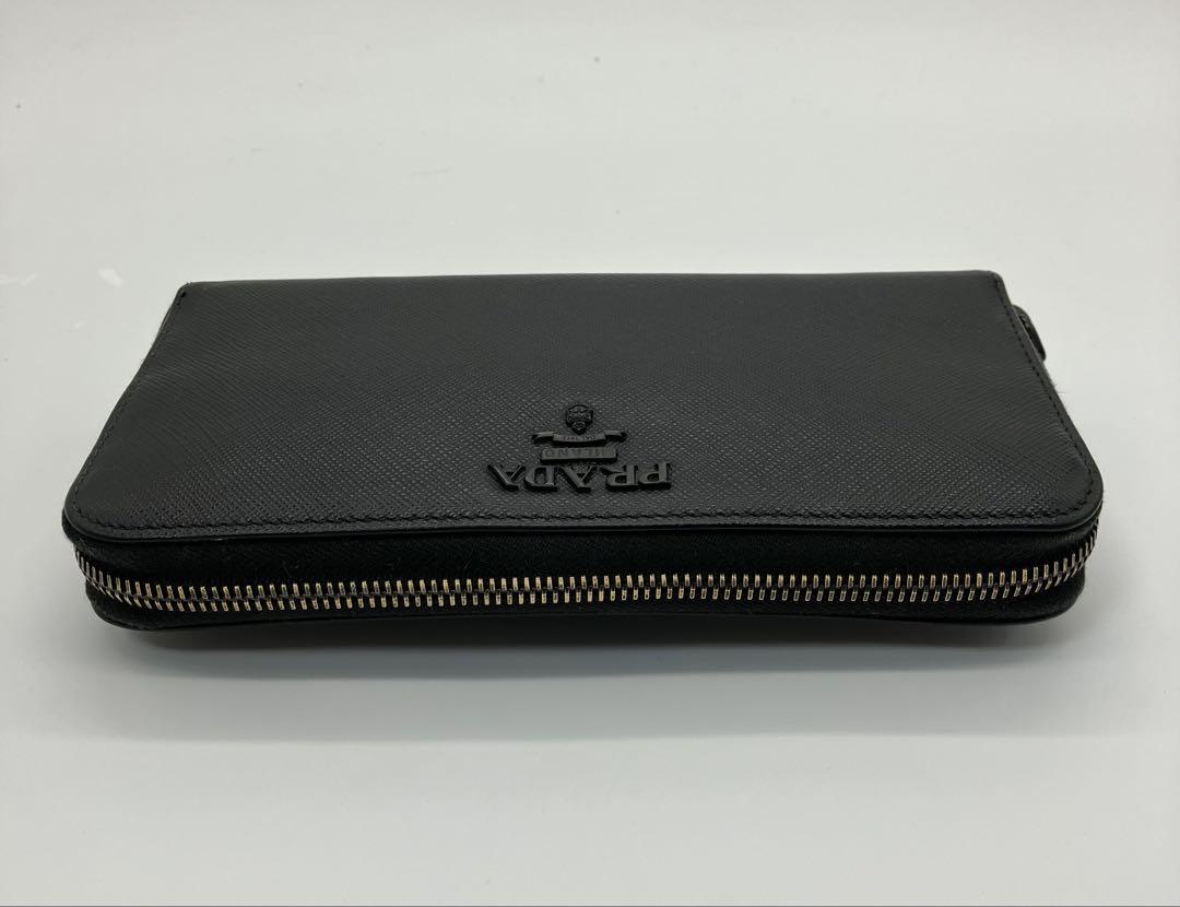 ⭐️ 美品 プラダ サフィアーノ シャイン ラウンドファスナー 長財布 ブラック