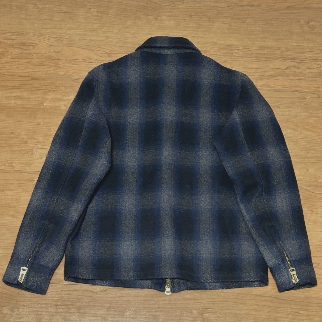 FULLNELSON ウールジャケット ネイビー×グレー L 着丈65身幅54