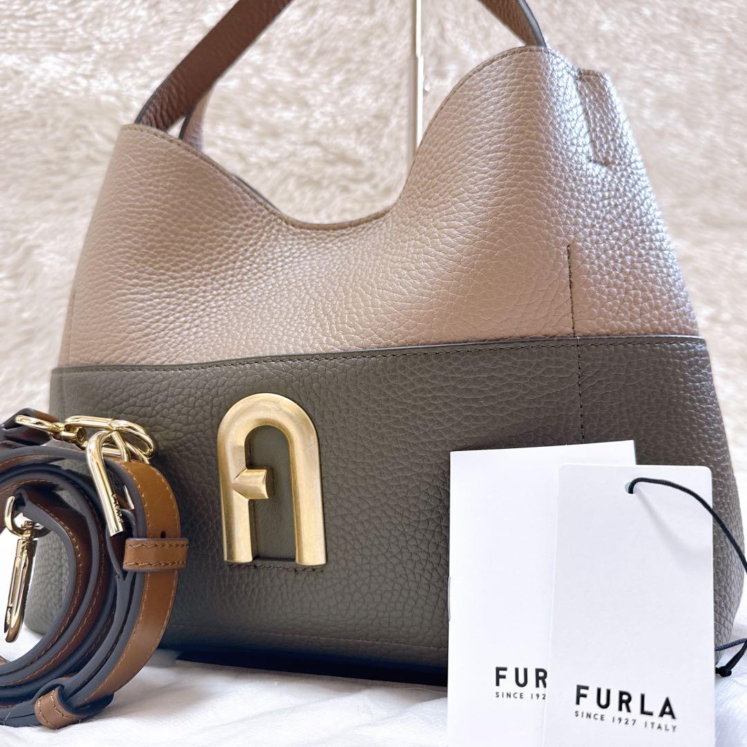 現行ロゴ フルラ プリムラ ホーボー レザー 2wayFURLA