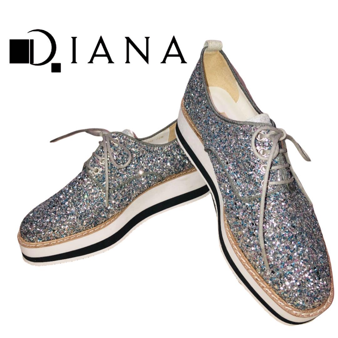 DIANA ダイアナ 厚底 ローファー シルバー 22.5cm - メルカリ DIANA ダイアナ 厚底 ローファー シルバー 22.5cm - メルカリ