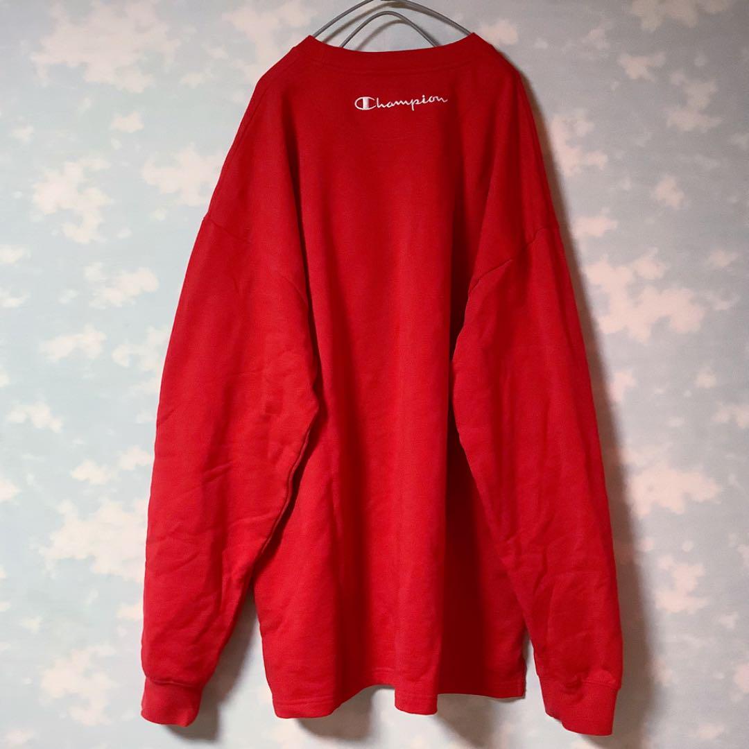 定番安い Champion スウェット XXXL ビッグサイズ 刺繍ロゴ デカロゴ レッド 6mAzE-m29846436579 大得価人気