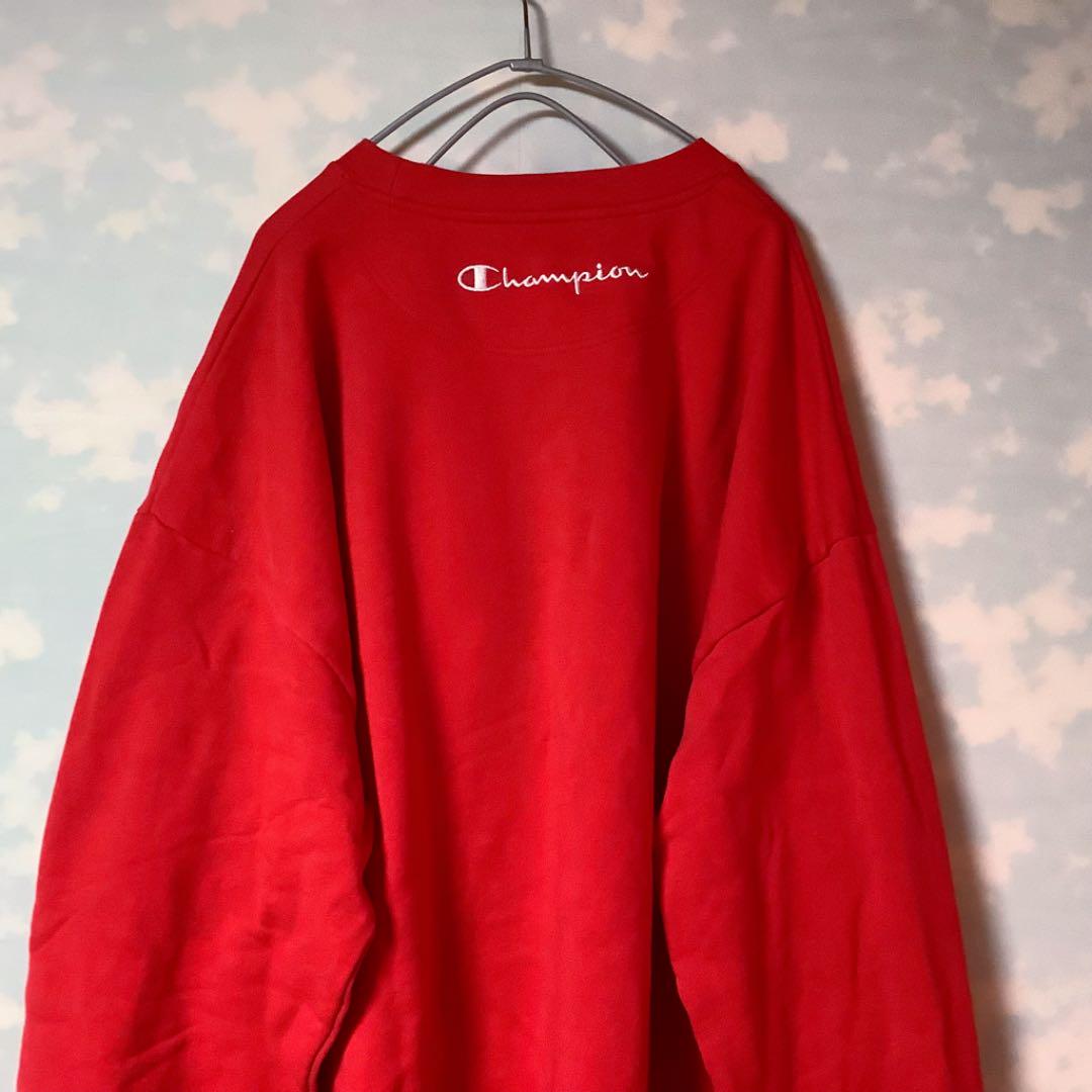 定番安い Champion スウェット XXXL ビッグサイズ 刺繍ロゴ デカロゴ レッド 6mAzE-m29846436579 大得価人気
