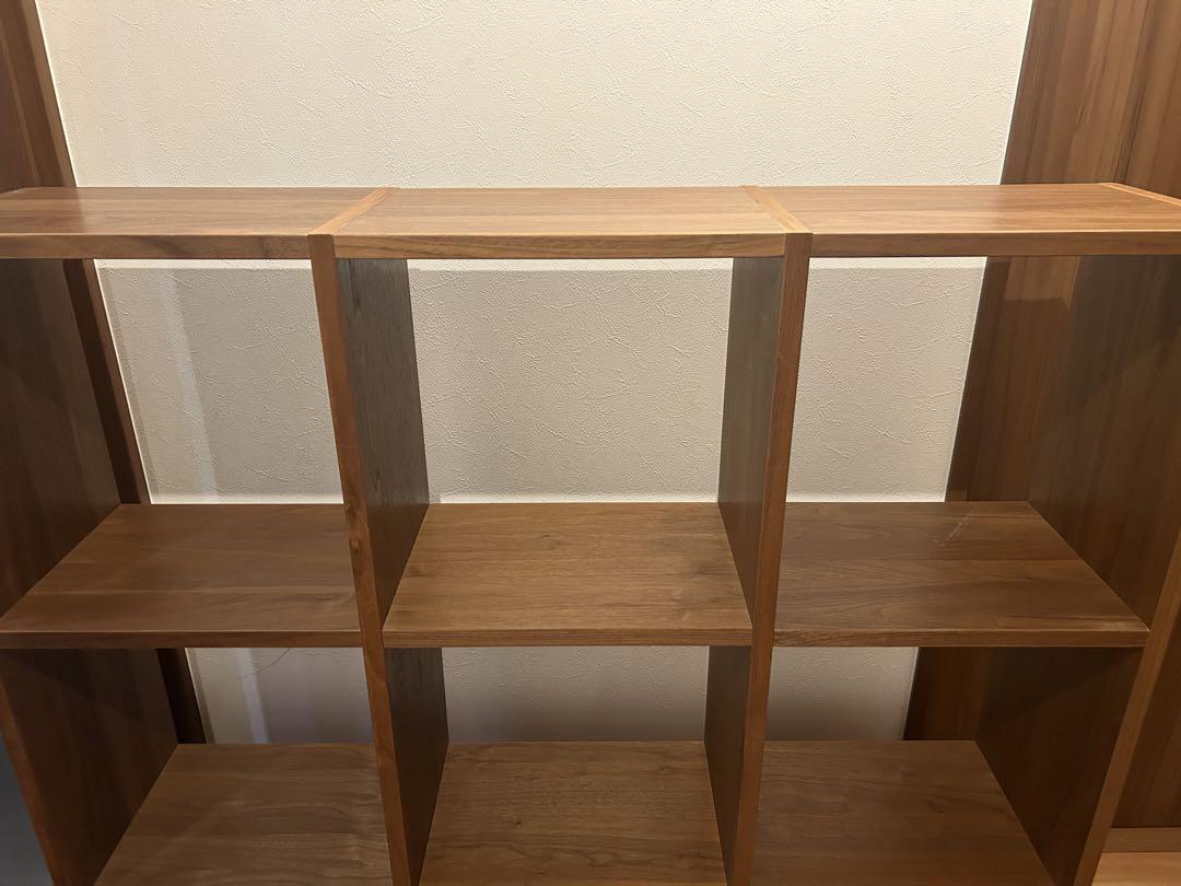 無印良品　スタッキングシェルフ　3段×3列　ウォールナット