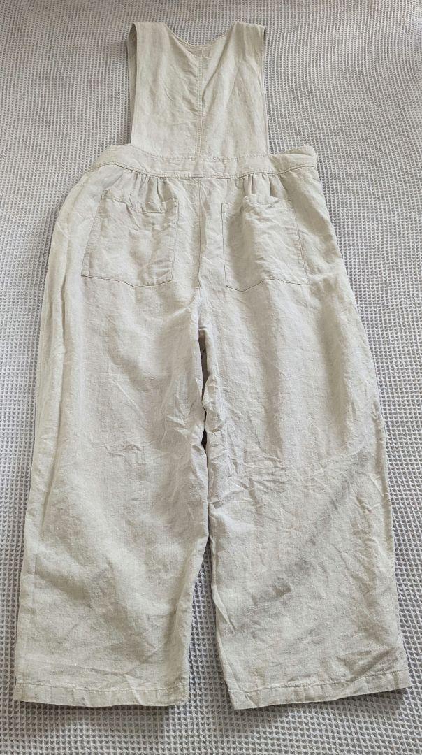 ネストローブnest Robe ブラックリネン ボタンサロペット
