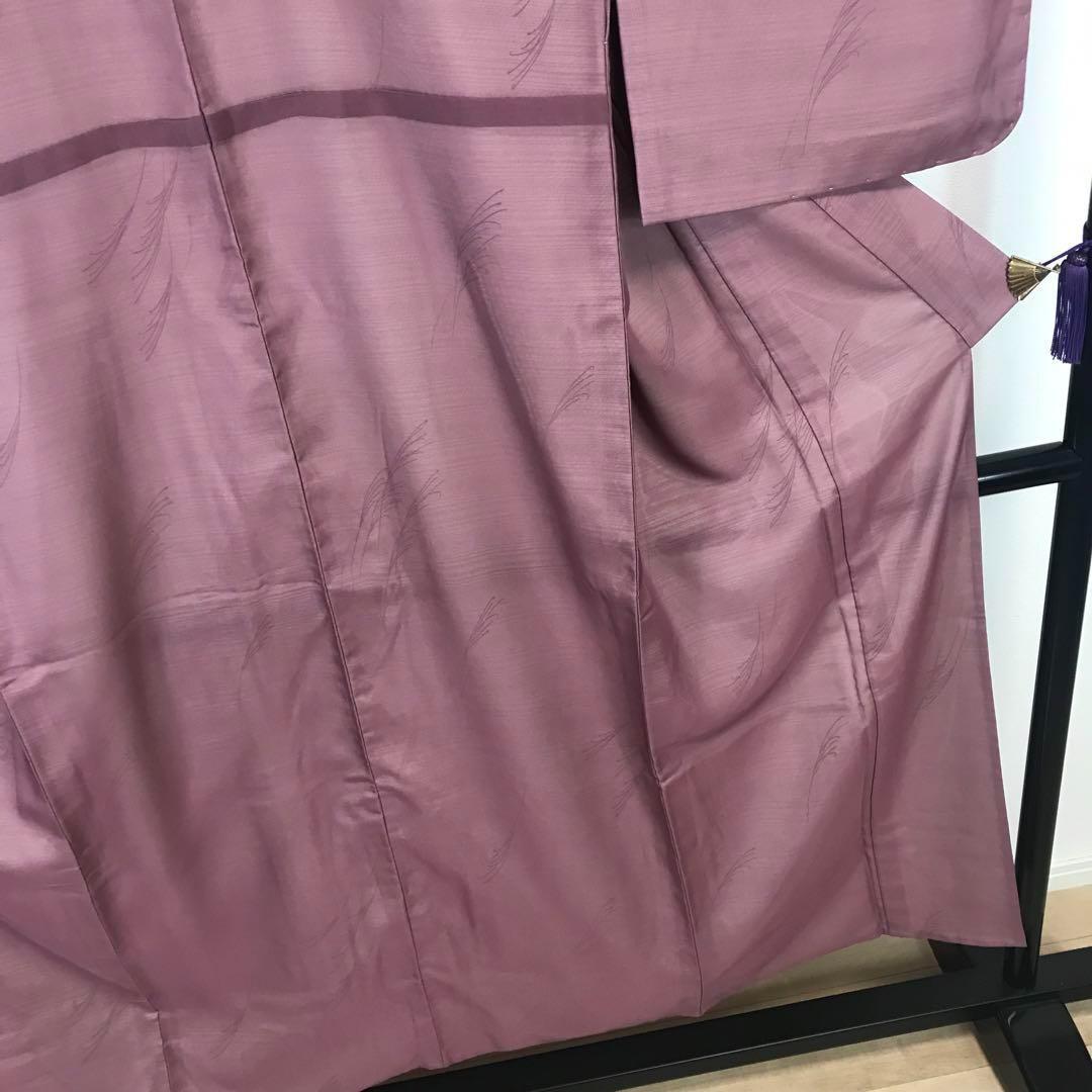ZF-1189 紗袷 夏着物 美品 稲穂 薄紫 しつけ糸 高級 逸品 希少