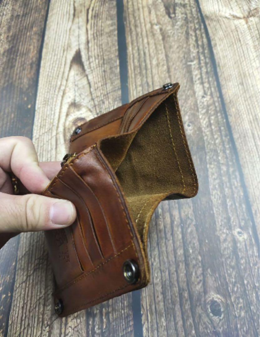 未使用 RRL レッドブラウンレザーウォレット 財布 ビンテージ加工