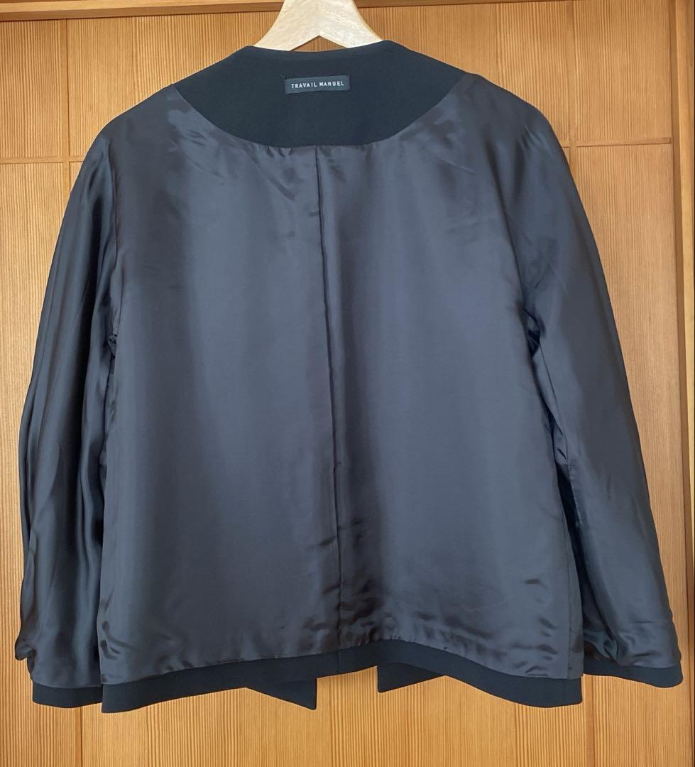 TRAVAIL MANUELダブルクロスノーカラージャケット