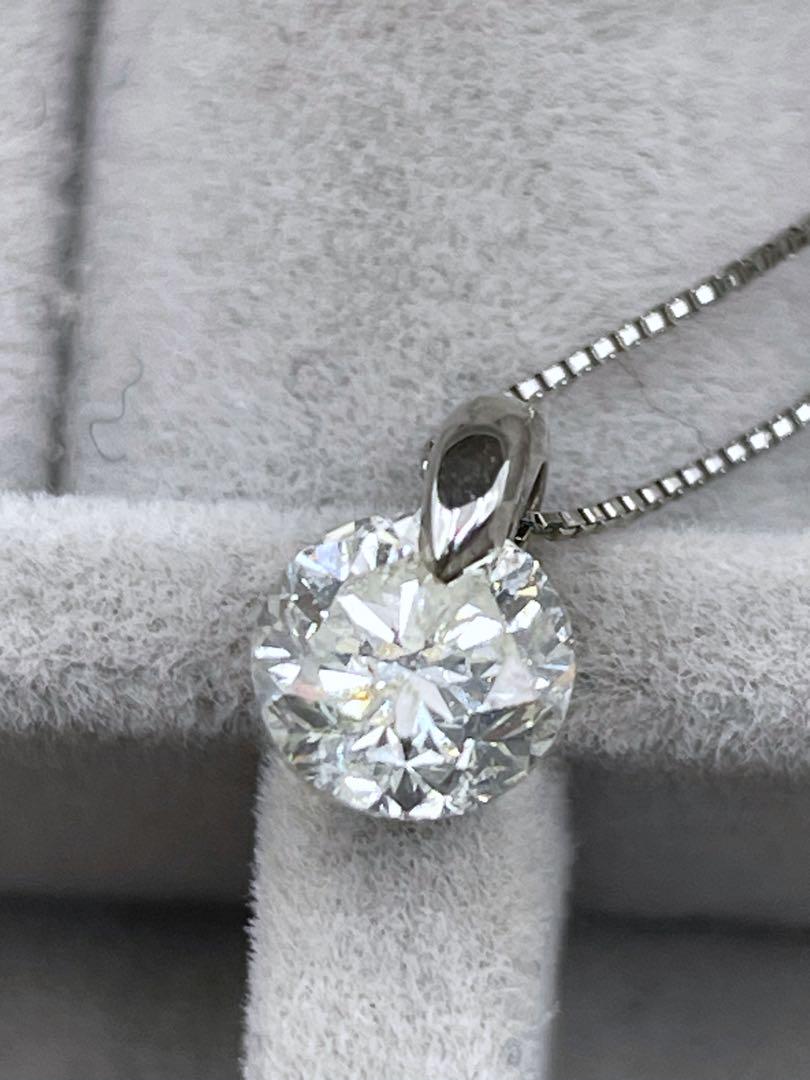 美品☆一粒ダイヤモンドプラチナネックレス 1.063ct 鑑定済