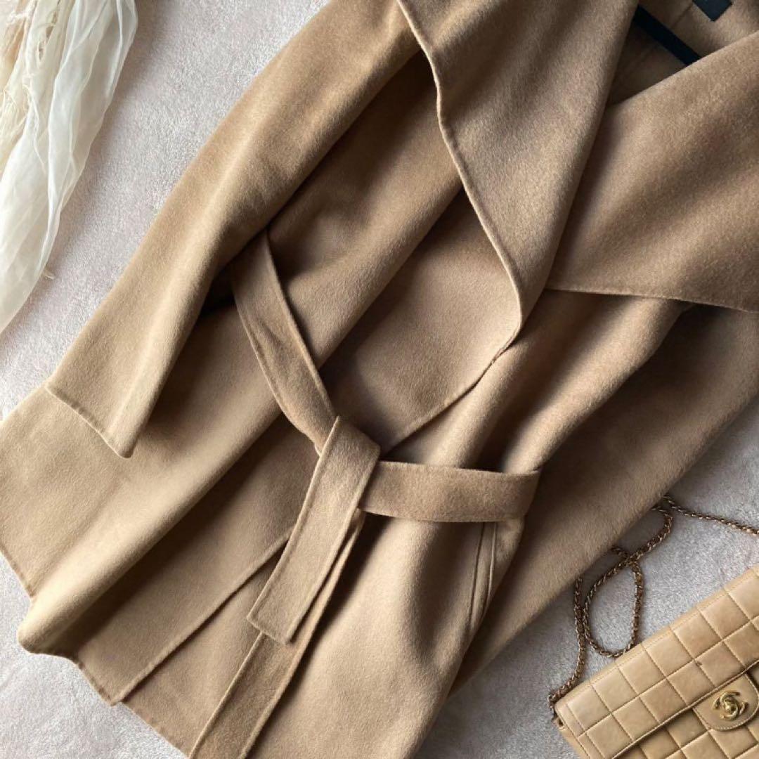 ジョセフ＊上質ダブルフェイスカシミヤウール ベルテッドガウンコート 12万＊スモーキーグレー ジョセフ＊上質ダブルフェイスカシミヤウール ベルテッドガウンコート