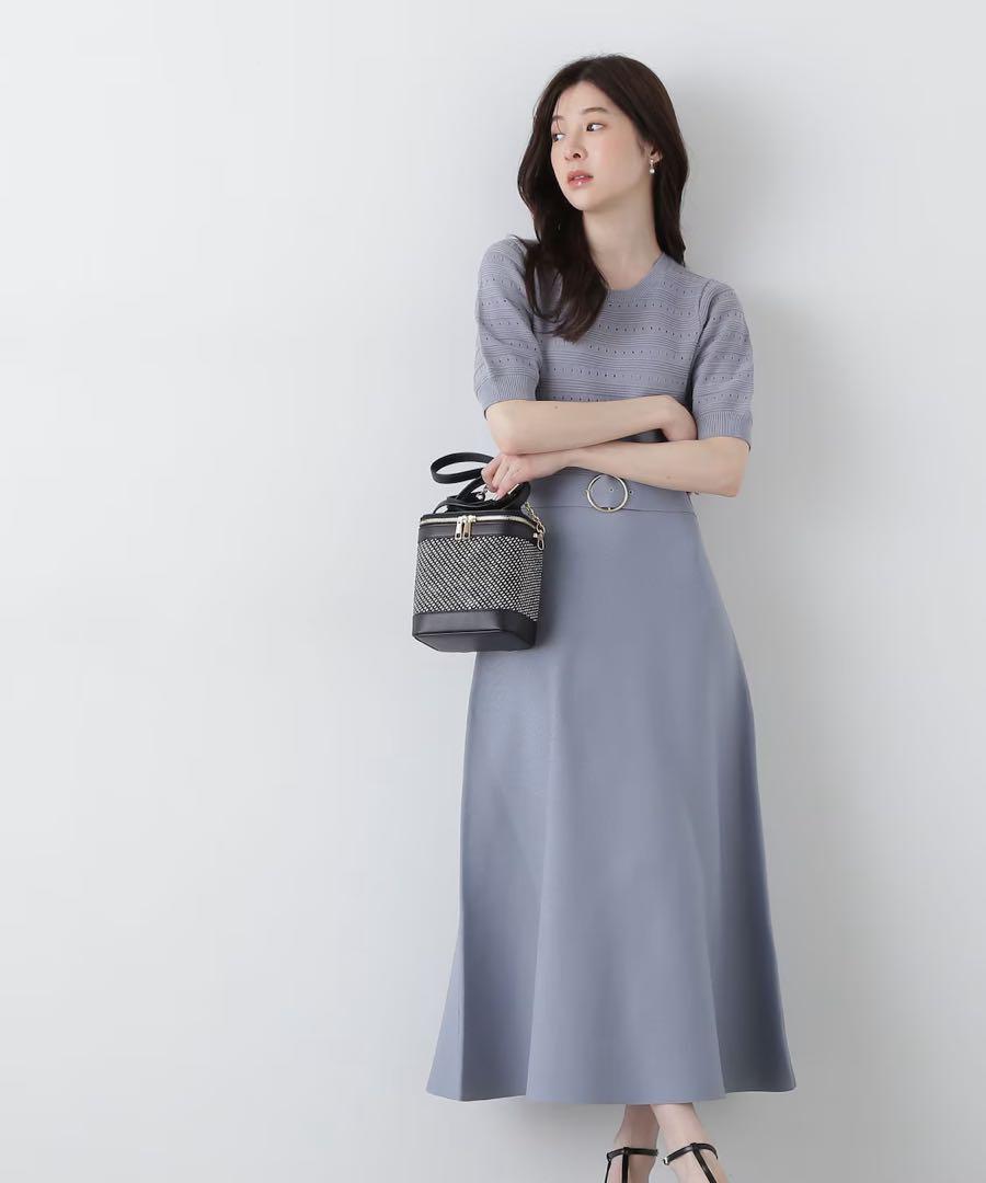 PROPORTION BODY DRESSING ボーダー編みニットワンピース