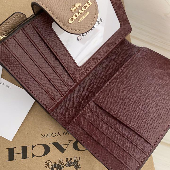 最安値人気 超最新作‼︎新品 折り財布 ベージュ ワインレッド vdUsj-m29871763840 COACH コーチ お得大得価