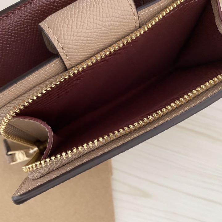 最安値人気 超最新作‼︎新品 折り財布 ベージュ ワインレッド vdUsj-m29871763840 COACH コーチ お得大得価