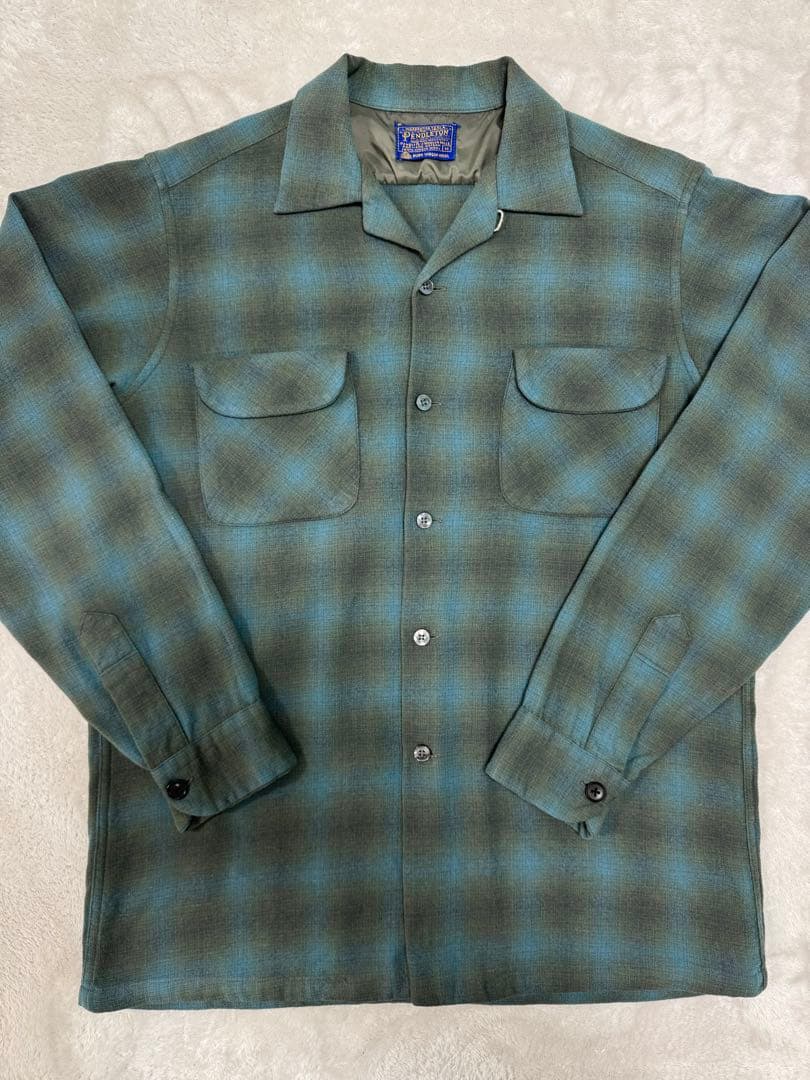 60s PENDLETON ボードシャツ 青×黒 オンブレ MM PENDLETON