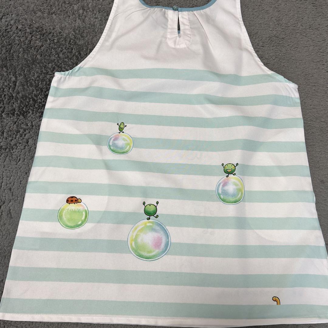 学研即完売品 そらまめくんのシャボン玉 ふわふわ ボーダー エプロン 