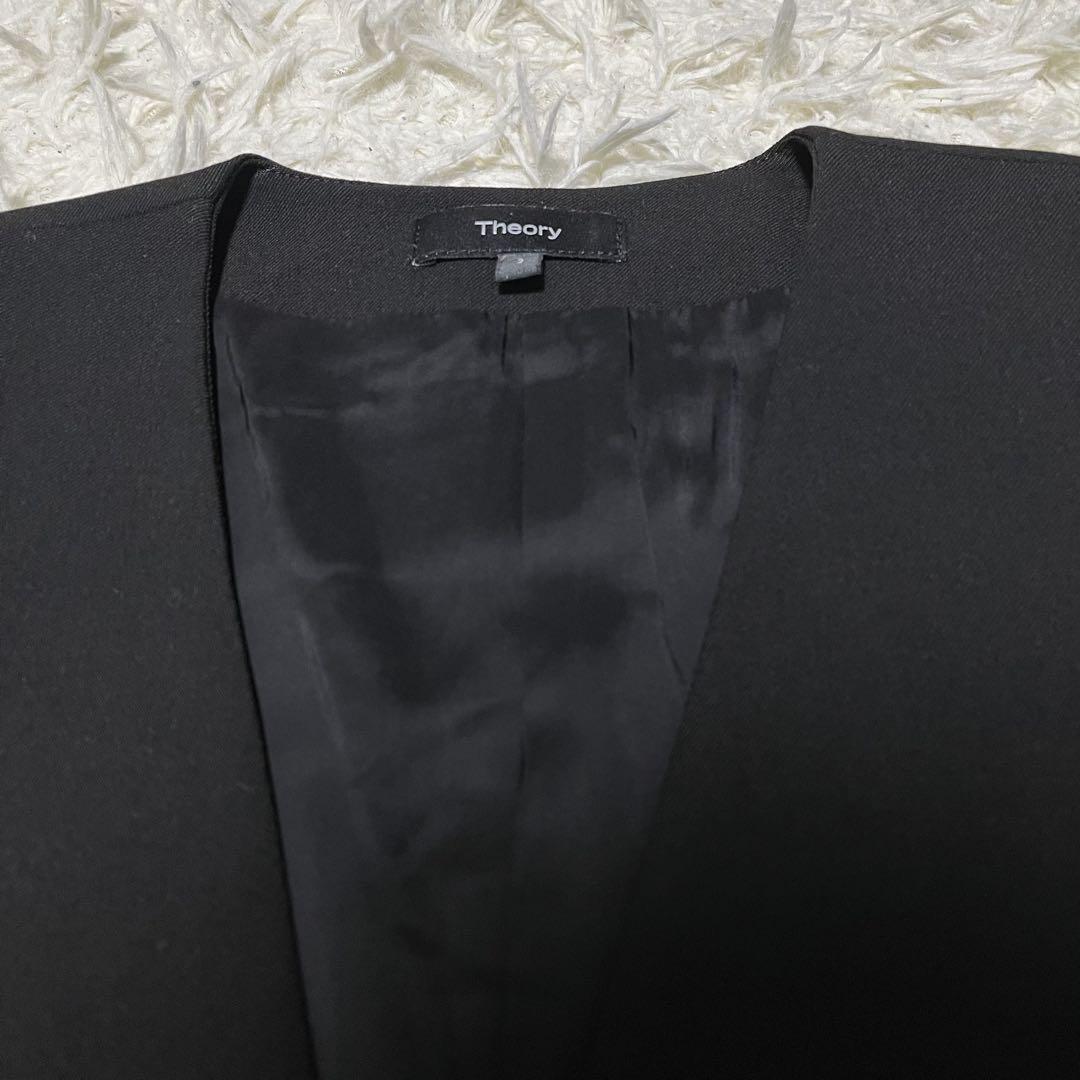 未使用級 美品 Theory ノーカラージャケット ブラック セオリー