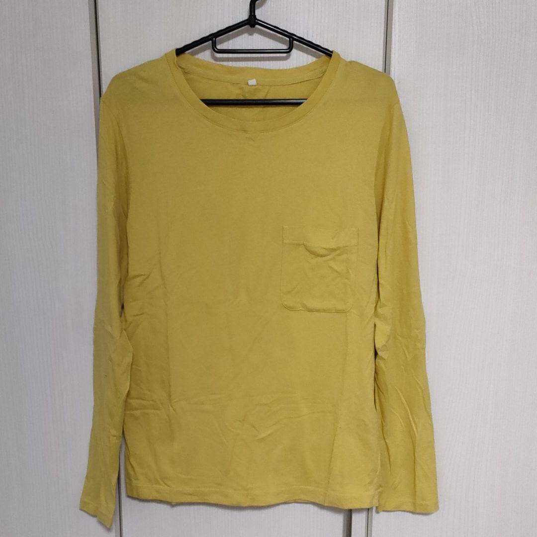 値下げ 無印良品 コットンカットソー からし色 黄色 メンズmサイズ 長袖 Yoko So Co