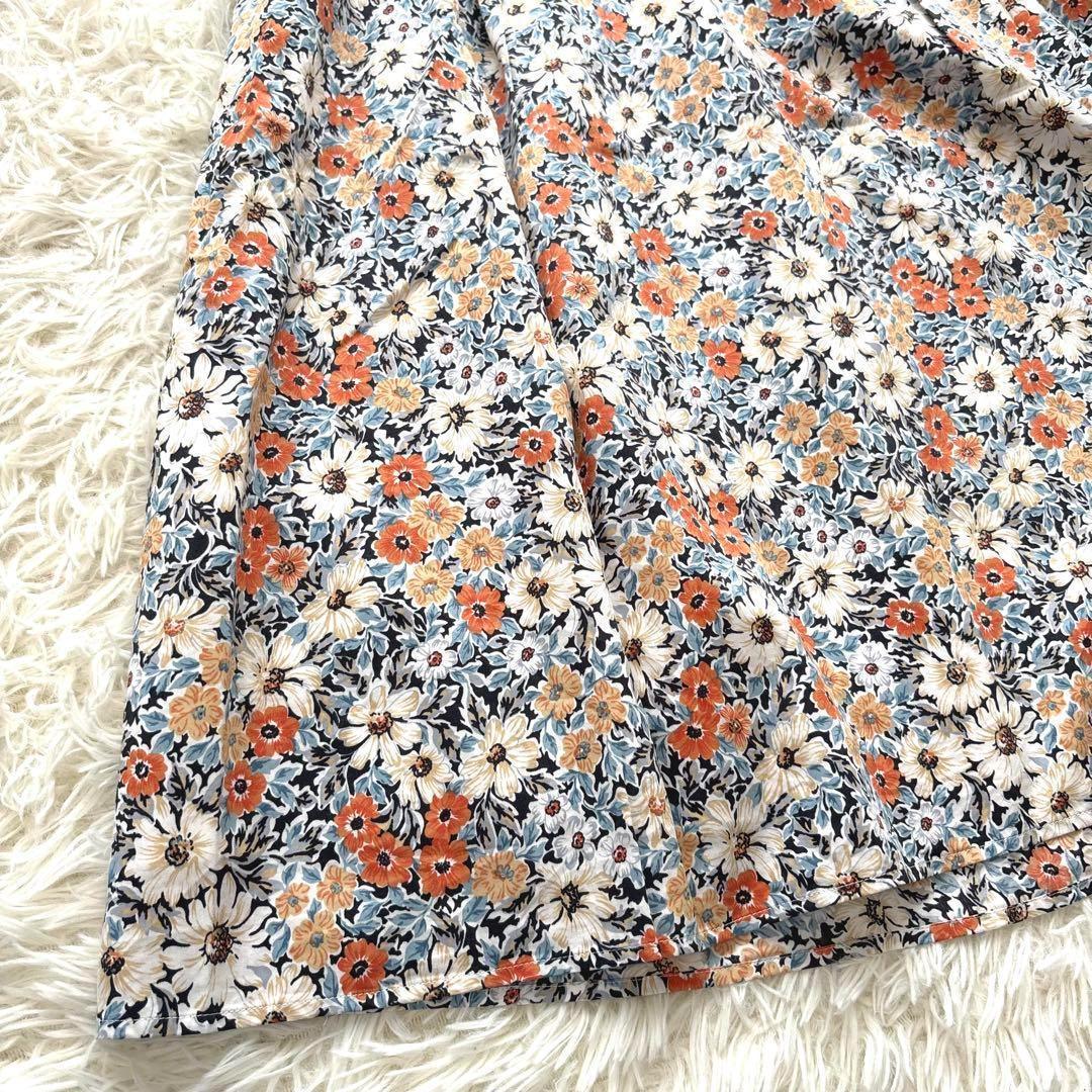 ローラアシュレイ　ワンピース　(9)　花柄　Aライン　ロング　綿100　軽やか