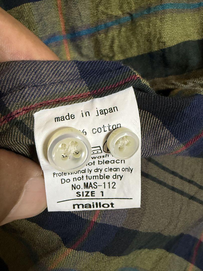 maillot チェック柄 長袖シャツ サイズ1