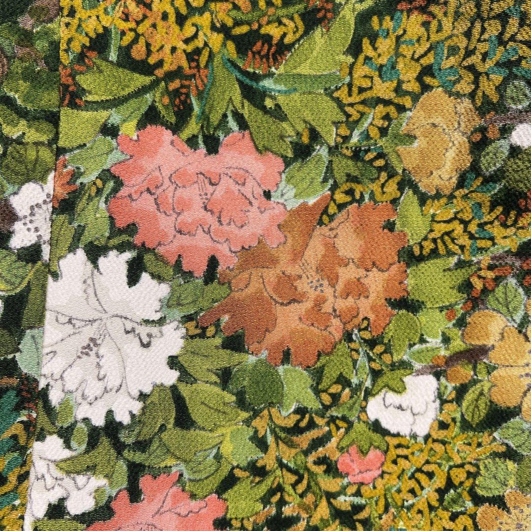 小紋 花模様 家屋 芙蓉 牡丹 桜 リーフ 着物 032a d 小紋 花模様 家屋 芙蓉 牡丹 桜 リーフ 着物 032a d