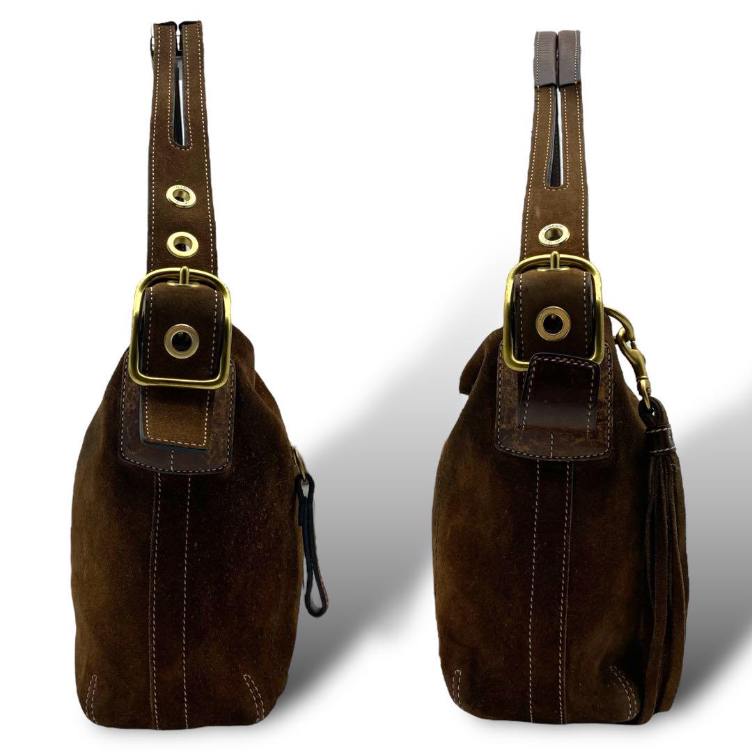 コーチ COACH ワンショルダーバッグ 肩掛け スエード ブラウン タッセル コーチ COACH ワンショルダーバッグ 肩掛け スエード ブラウン