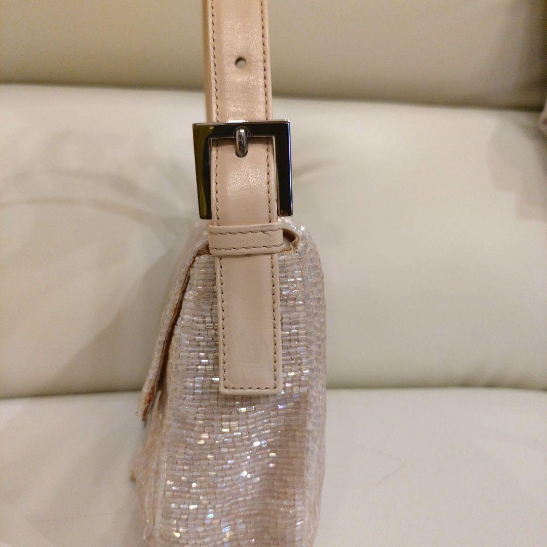【ヴィンテージ品】FENDI ピンクビーズ装飾 ショルダーバッグ